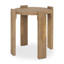 Online Designer Living Room Evelyn Light Brown Round End/Side Table