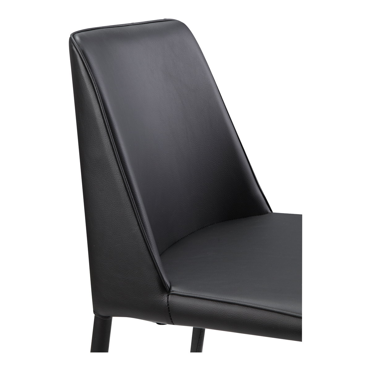 Nora Dining Chair Black Vegan Leather - Set Of Two, by Moe's Home, 17.75" width x 32" height x 22" depth View 8