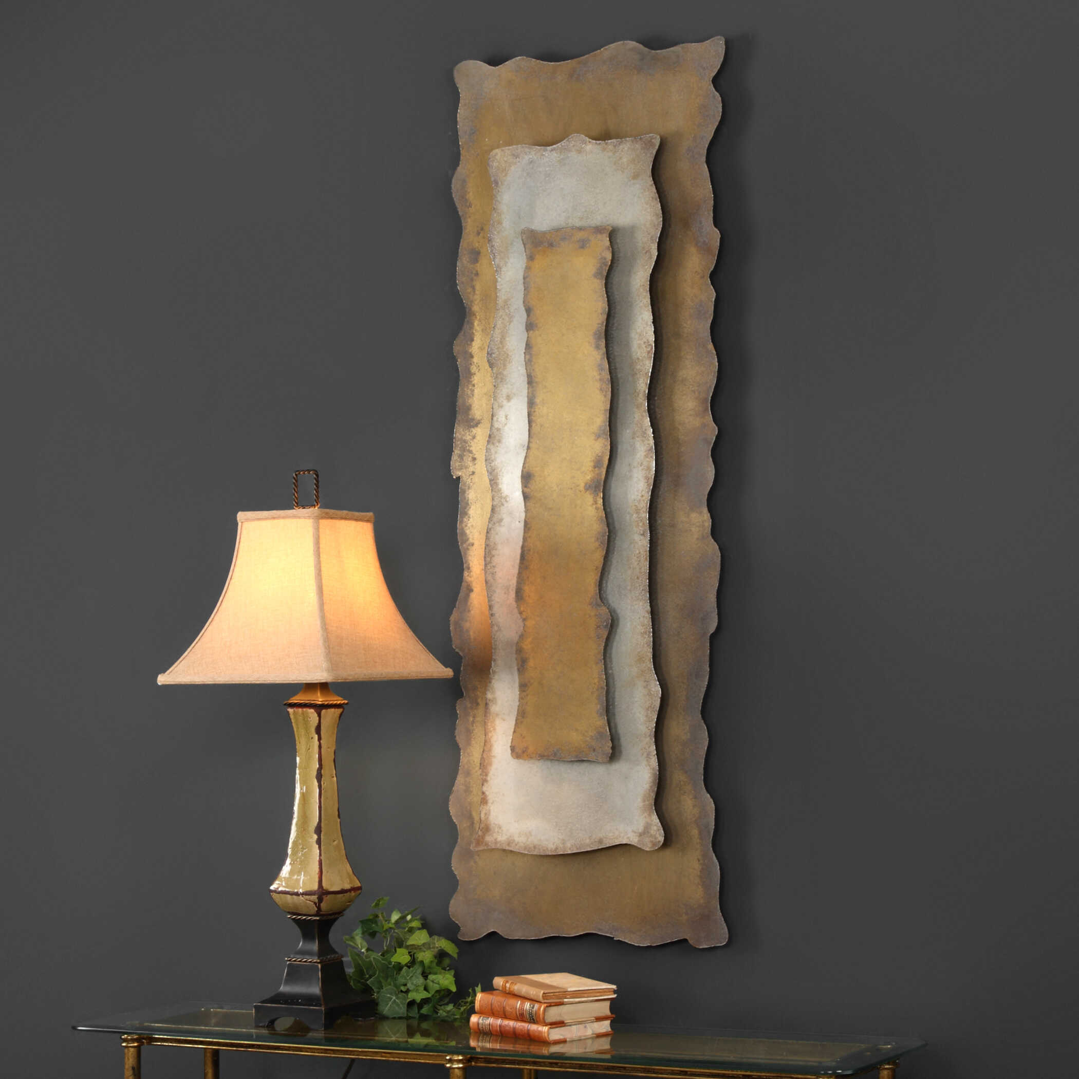 Jaymes Oxidized Panel, Sculptural Wall Art by Uttermost, 20.5" width x 60.25" height x 2.75" depth View 5