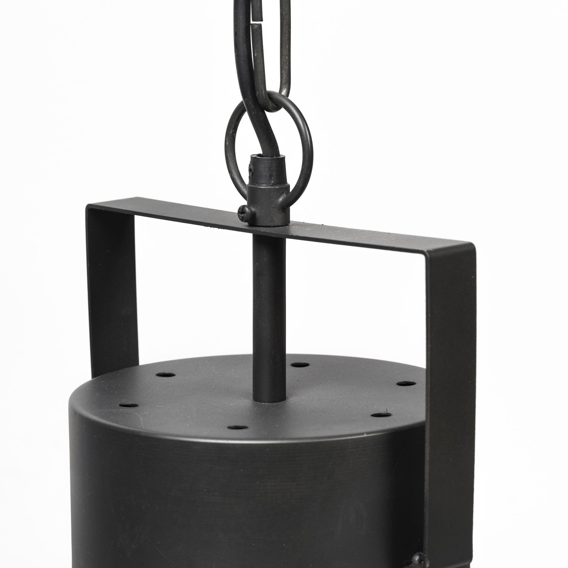 Minerva 19x22 Metallic Gray Hammered Detail Pendant Light, by Mercana, 19" length x 19" width x 22" height View 6