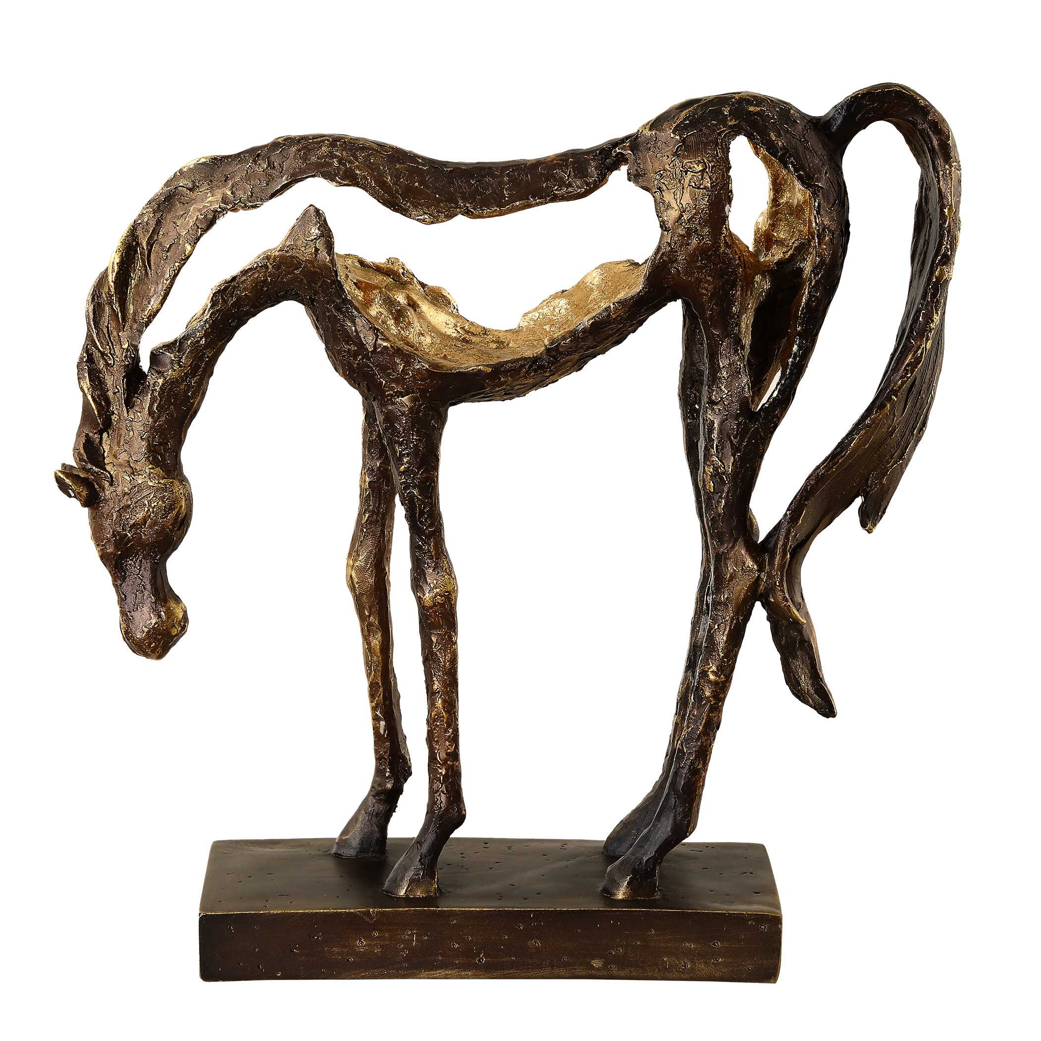 Openly Grazing Horse Sculpture, Decorative by Uttermost, 13" width x 13" height x 3.75" depth View 4