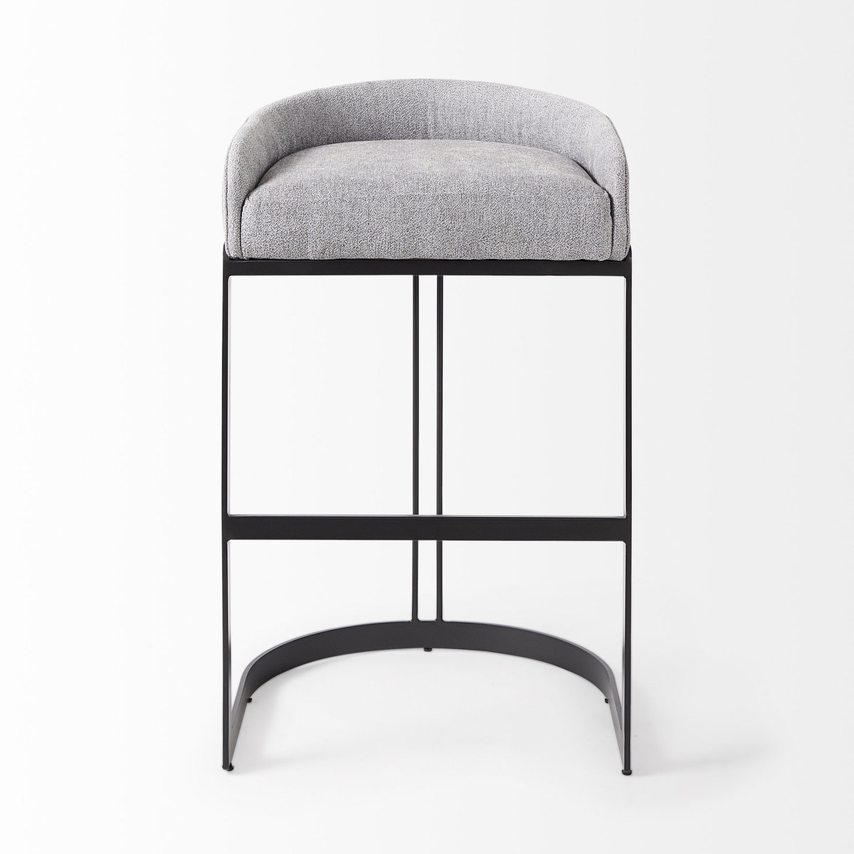 Hollyfield Low Back 32.7in Seat Counter Stool | II Gray Fabric with Bar, Counter & Bar Stool by Mercana, 20.5" length x 19.7" width x 32.7" height View 3