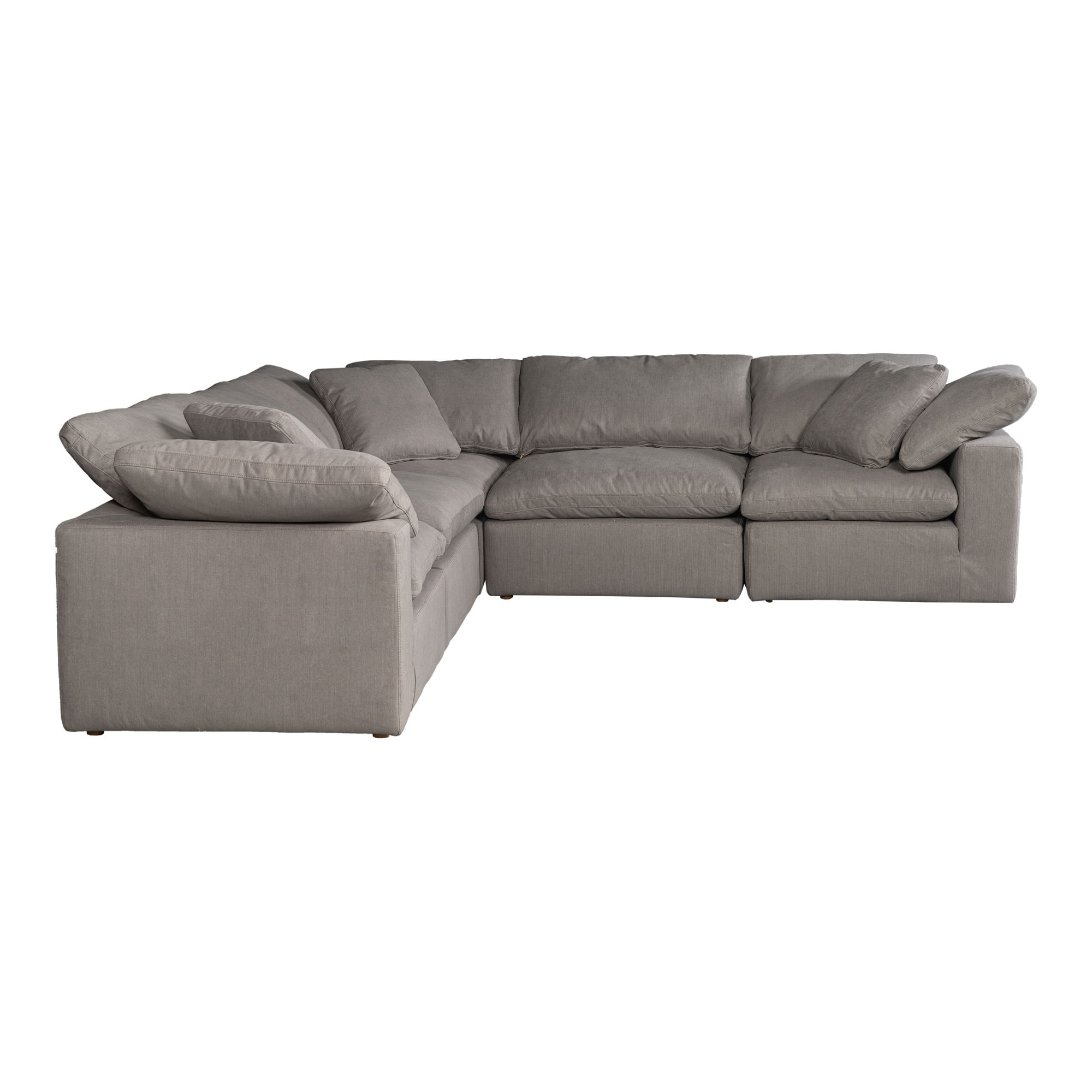Terra Condo Classic L-shaped Modular Sectional Light Grey, Sectional Sofa by Moe's Home, 114" width x 32" height x 114" depth View 3