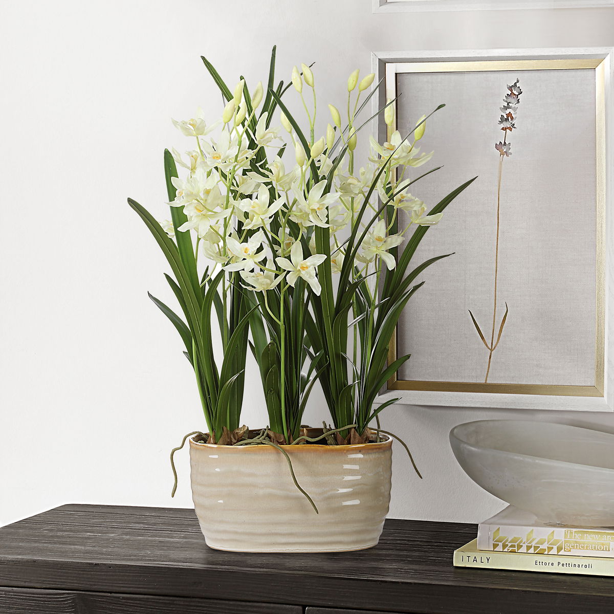 Ariana Orchid Planter, Artificial Plants & Flower by Uttermost, 16.75" width x 24.37" height x 15.5" depth View 2
