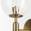 Britton Gold Metal with Clear Glass Globe 1-Light Wall Sconce, by Mercana, 5.91" length x 5.91" width x 12.6" height thumbnail 5