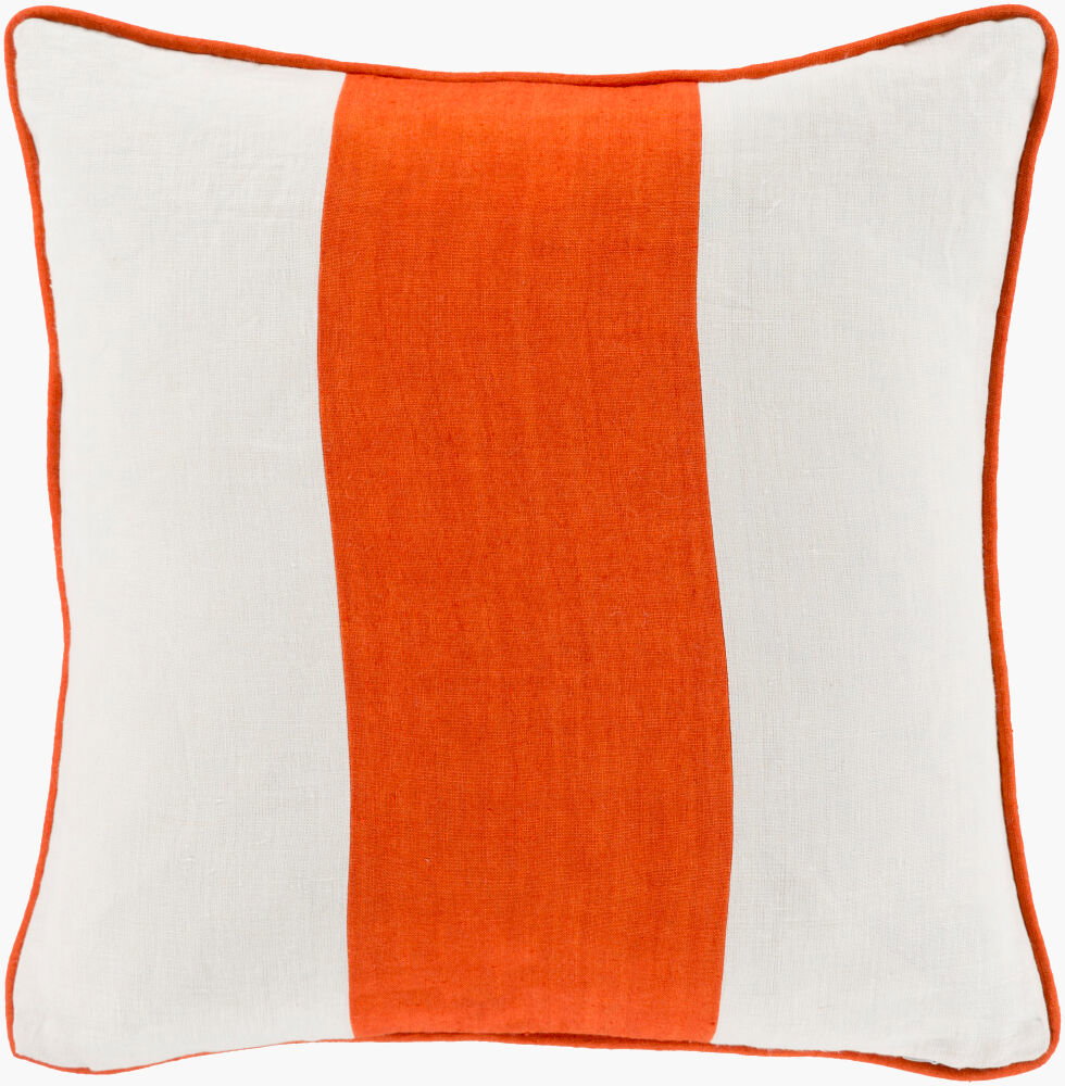 Linen Stripe Accent Pillow, Decorative Pillow by Surya, 18" length x 18" width
