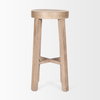 Brahma Backless 30in Seat Bar Stool | White Washed Wood, Counter & Bar Stool by Mercana, 14.5" length x 14.5" width x 30" height thumbnail 6
