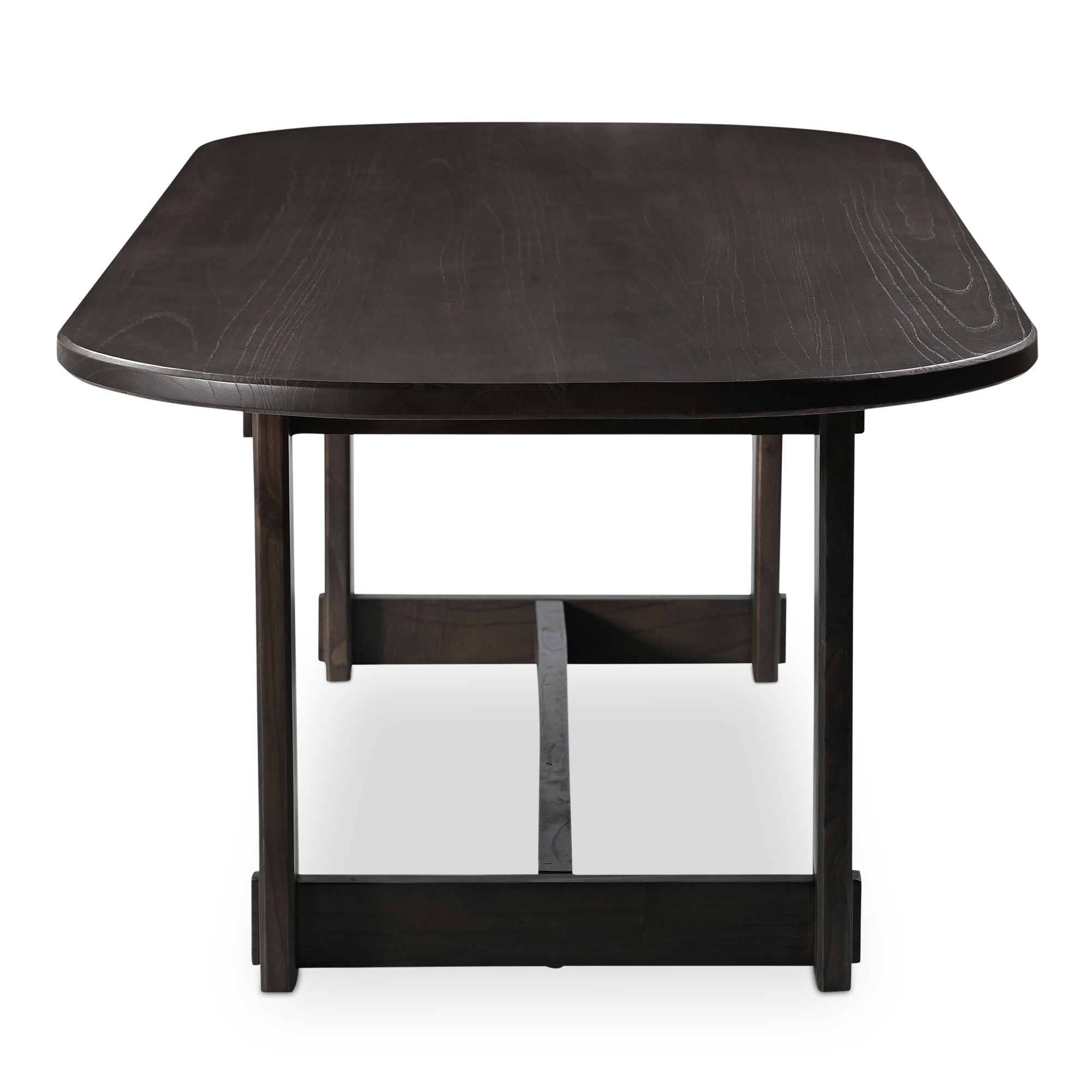 Glenn Oval Dining Table Dark Brown, by Moe's Home, 97.5" width x 30" height x 42" depth View 3