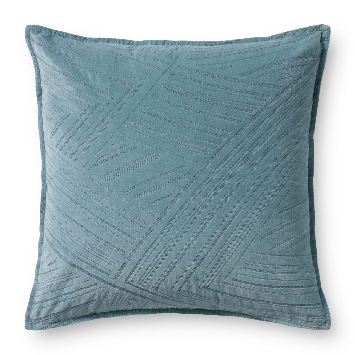 Brigette Romanek x Loloi Blue Pillow, Decorative Pillow, 26" length x 26" width View 1