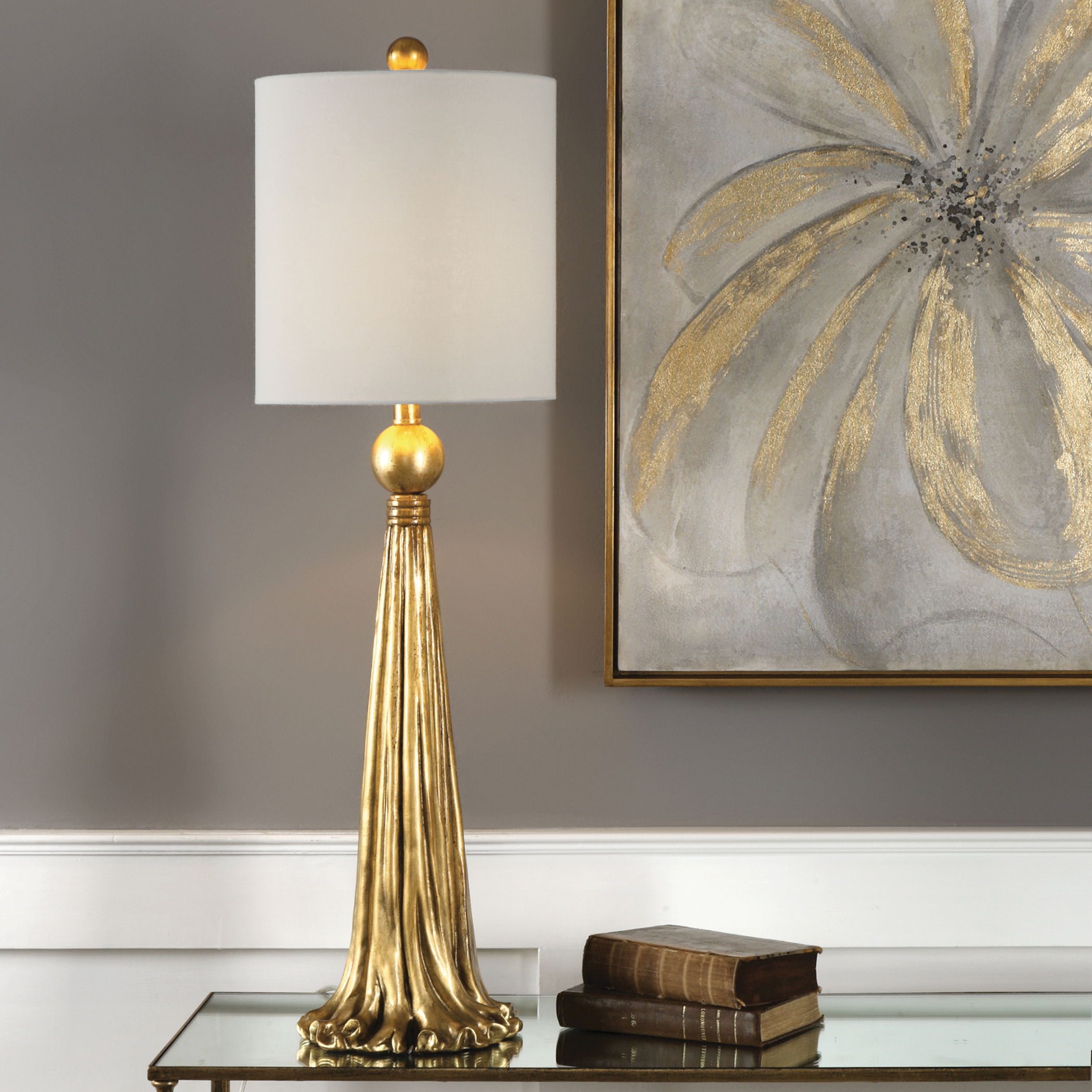 Paravani Metallic Gold Lamp large image 