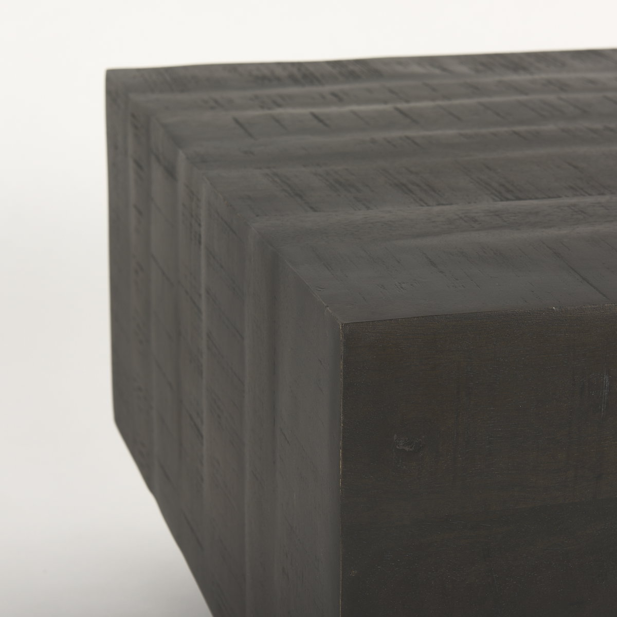 Hayden Dark Brown Wood Rectangular Coffee Table, by Mercana, 48" length x 28" width x 16" height View 7