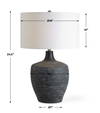 Graphite Ribbed Table Lamp, by Uttermost, 18" width x 24.5" height x 18" depth thumbnail 3