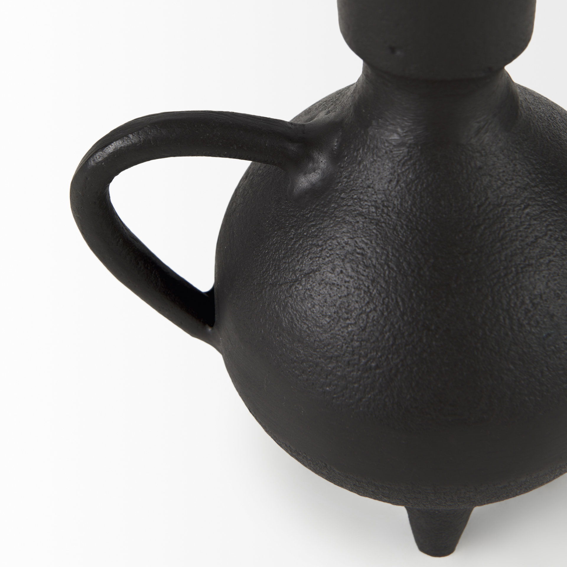 Cyrus  Black Spherical Vase with Flute Decorative Object large image 