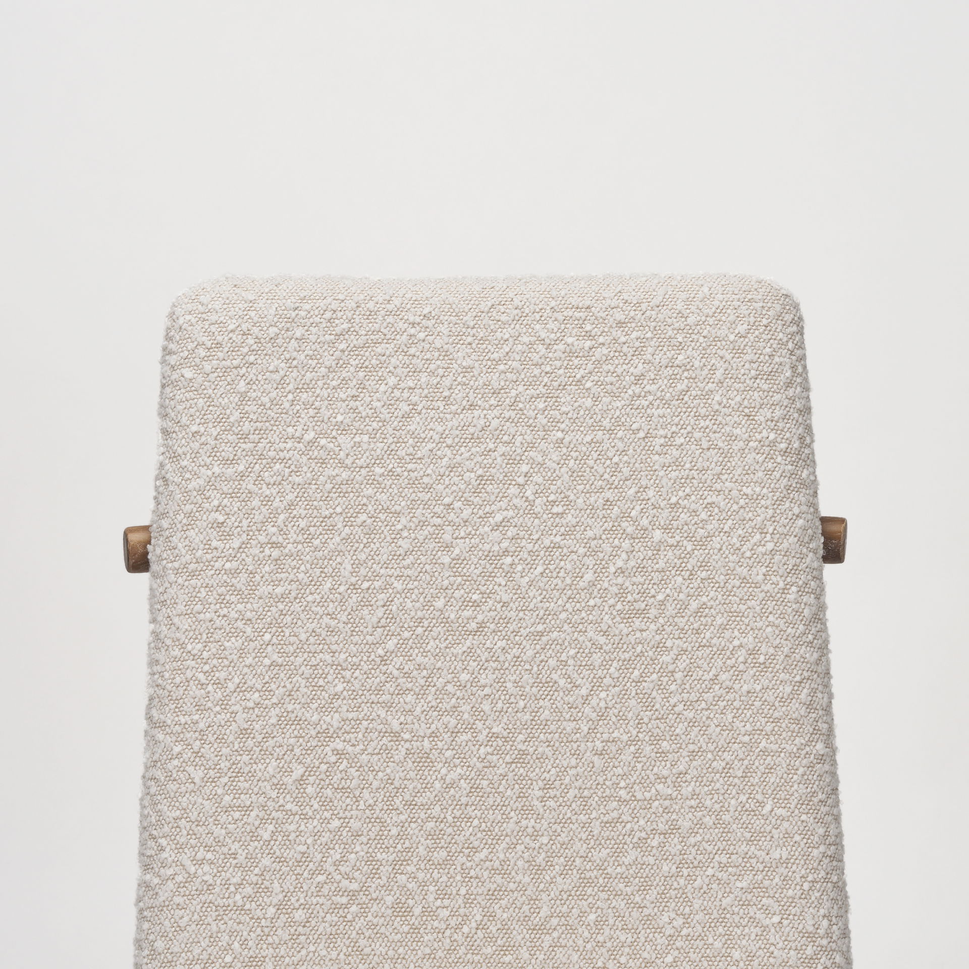 Cavett Cream Boucle Upholstered Seat with Light Brown Wood Frame Dining Chair, by Mercana, 18" length x 24.21" width x 33.46" height View 11