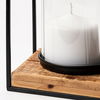 Leopold Set of Two Black Metal Wooden Base Table Candle Holders thumbnail 5