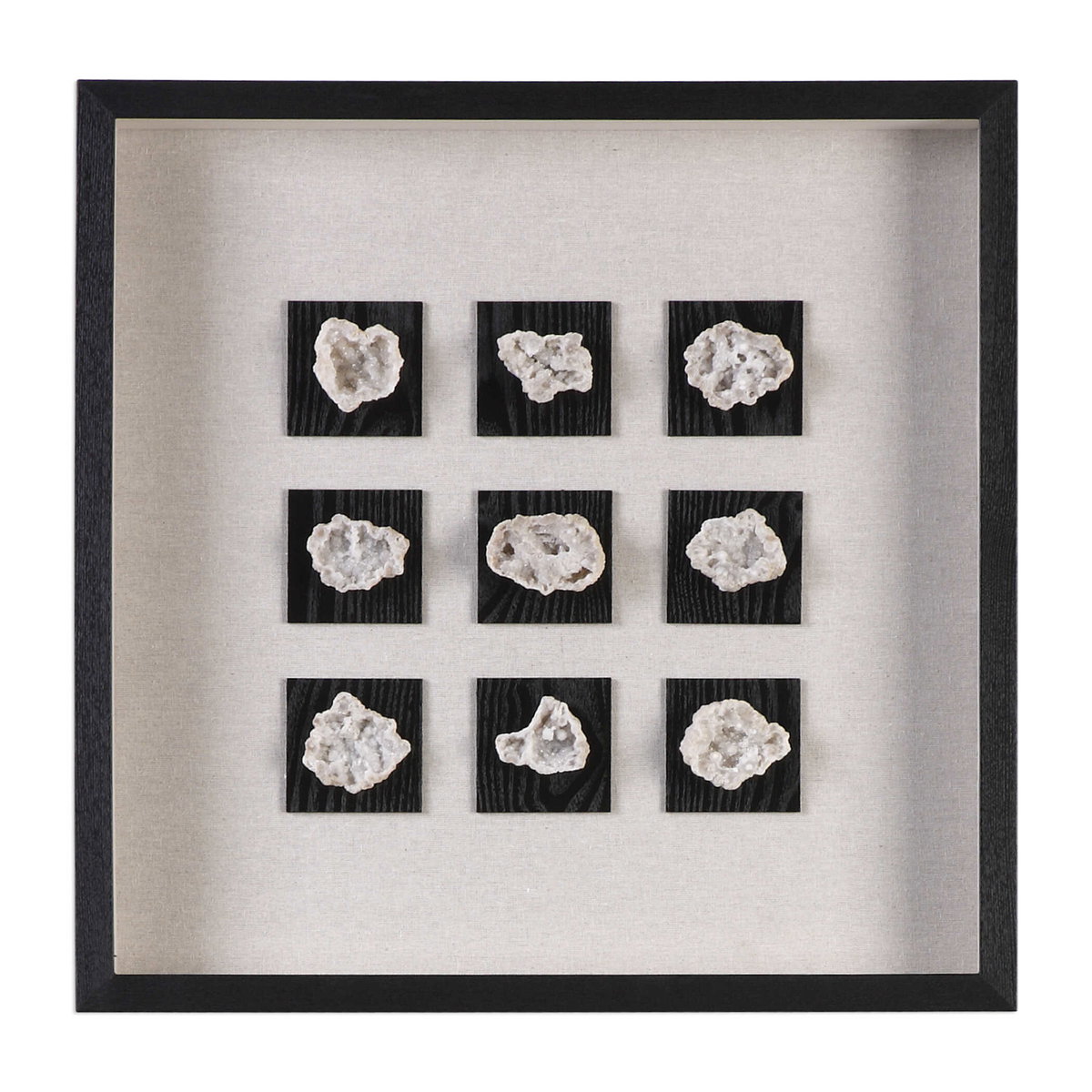 Geode Linen Shadow Box, Sculptural Wall Art by Uttermost, 21.62" width x 21.62" height x 2.37" depth View 1