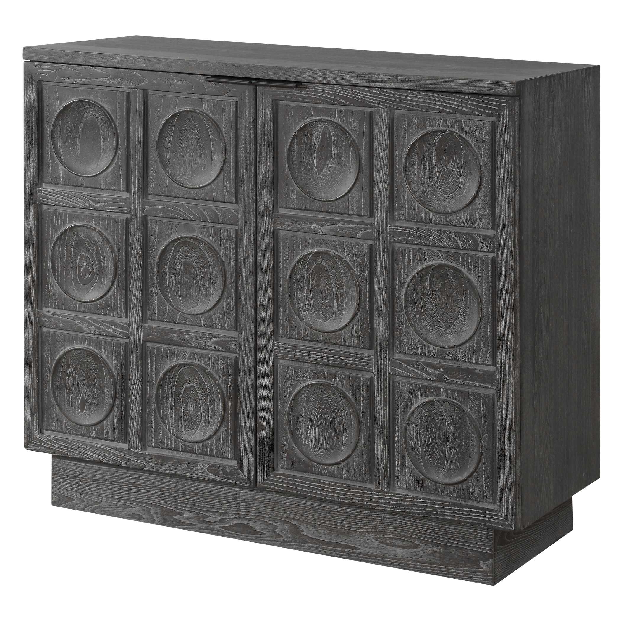 Shelby 2 Door Ebony Stained Cabinet, Furniture by Uttermost, 39.4" width x 34" height x 16" depth View 5