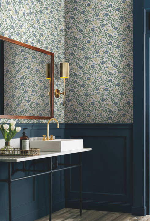 Primrose Blue & White Peel & Stick Wallpaper