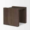 Wesson Dark Brown Wood Accent Table, Side & End Table by Mercana, 23" length x 22" width x 22" height thumbnail 6