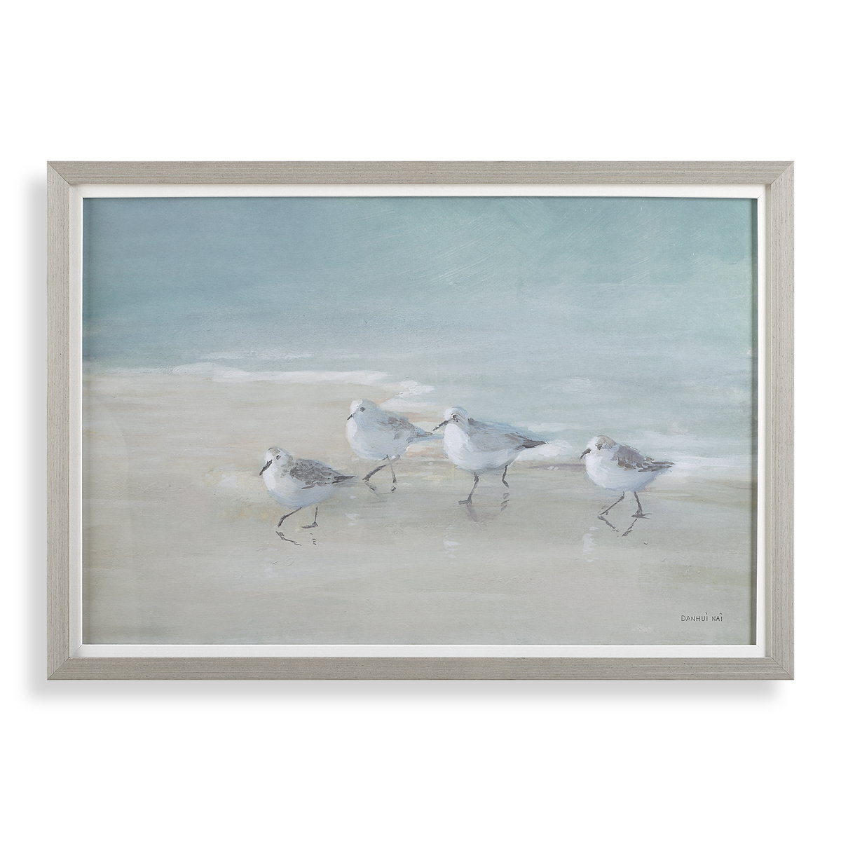 Tranquil Shorebirds On The Sand Framed Print, Painting by Uttermost, 32.5" width x 22.5" height x 1.75" depth View 1