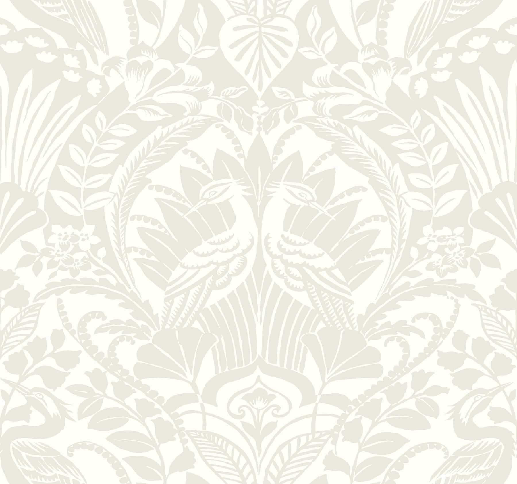 Egret Damask Taupe Wallpaper large image 