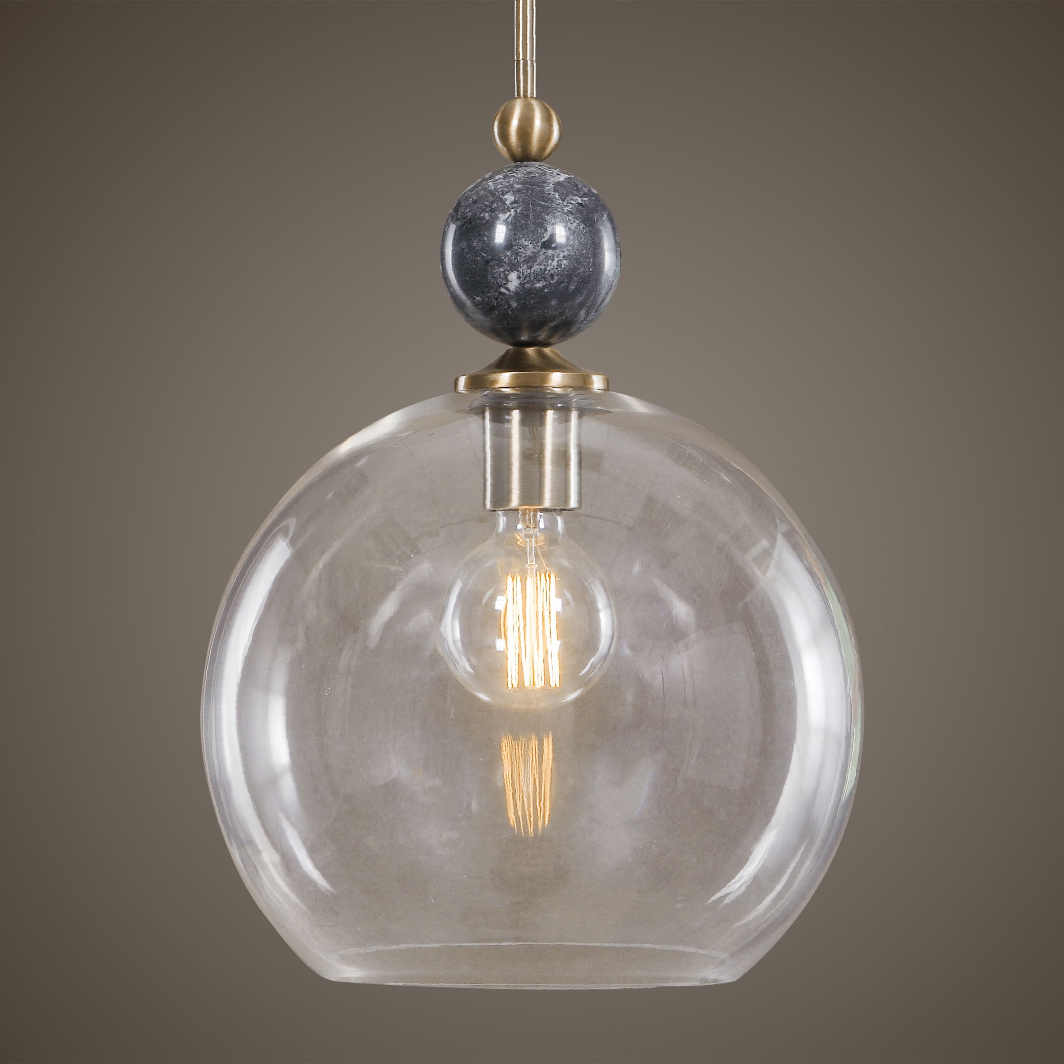 Mendota 1 Light Glass Pendant, Ceiling Light by Uttermost, 13.75" width x 19" height x 13.75" diameter x 13.75" depth View 2