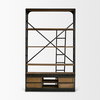 Brodie VIII 57L x 20.5W x 94H Brown Wood Gun-Metal Ladder Four Shelf Shelving Unit, Shelving & Bookcase by Mercana, 57" length x 20.5" width x 94" height thumbnail 10