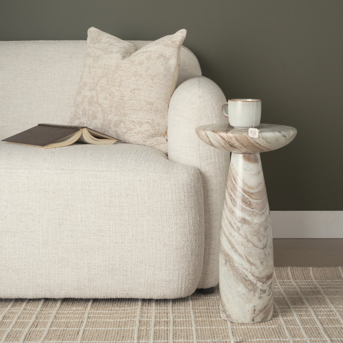 Khloe 20x20 Cream Square Pillow Cover, Decorative Pillow by Mercana, 20" length x 0.5" width x 20" height View 5