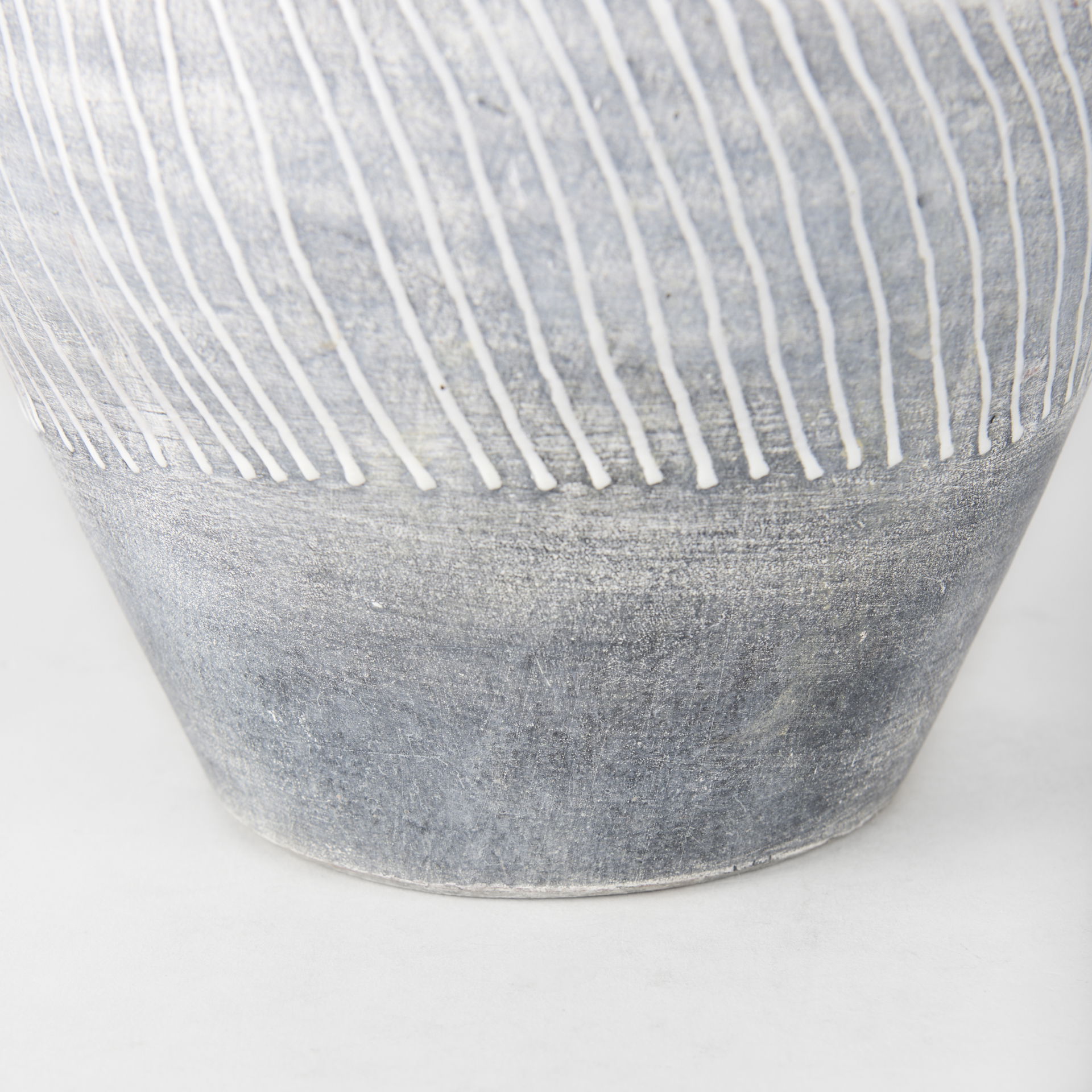 Blume 10H Off-White with Gray Textured Vase, by Mercana, 8.27" length x 8.27" width x 10.24" height View 8