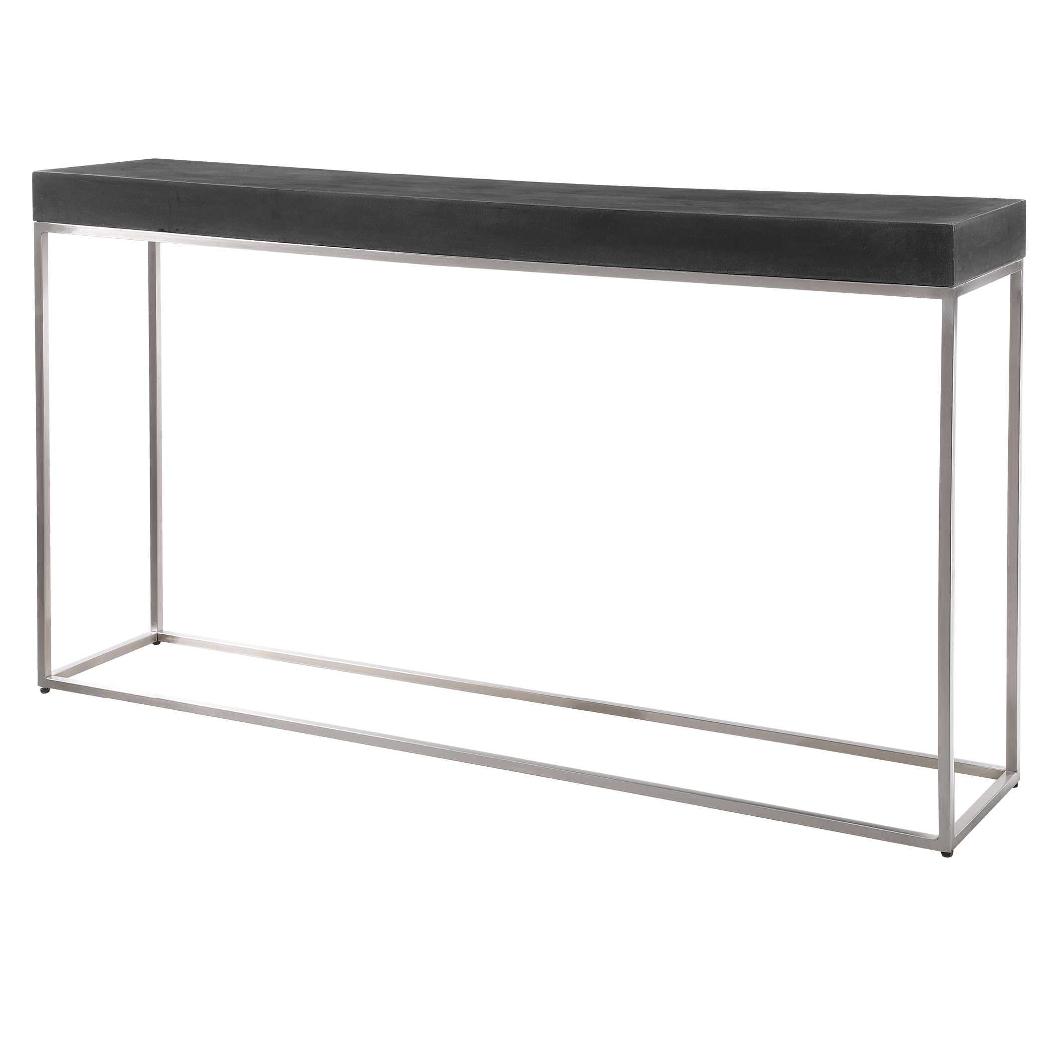 Jase Black Concrete Console Table, Furniture by Uttermost, 54" width x 31.25" height x 11" depth View 4