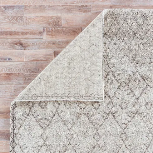 Esben Hand Knotted Wool Ivory/Brown Area Rug