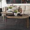Cleaver (Set of 2) 40' & 31' Round Brown Solid Wood Nesting Coffee Tables, by Mercana, 39.5" length x 39.5" width x 16" height thumbnail 3