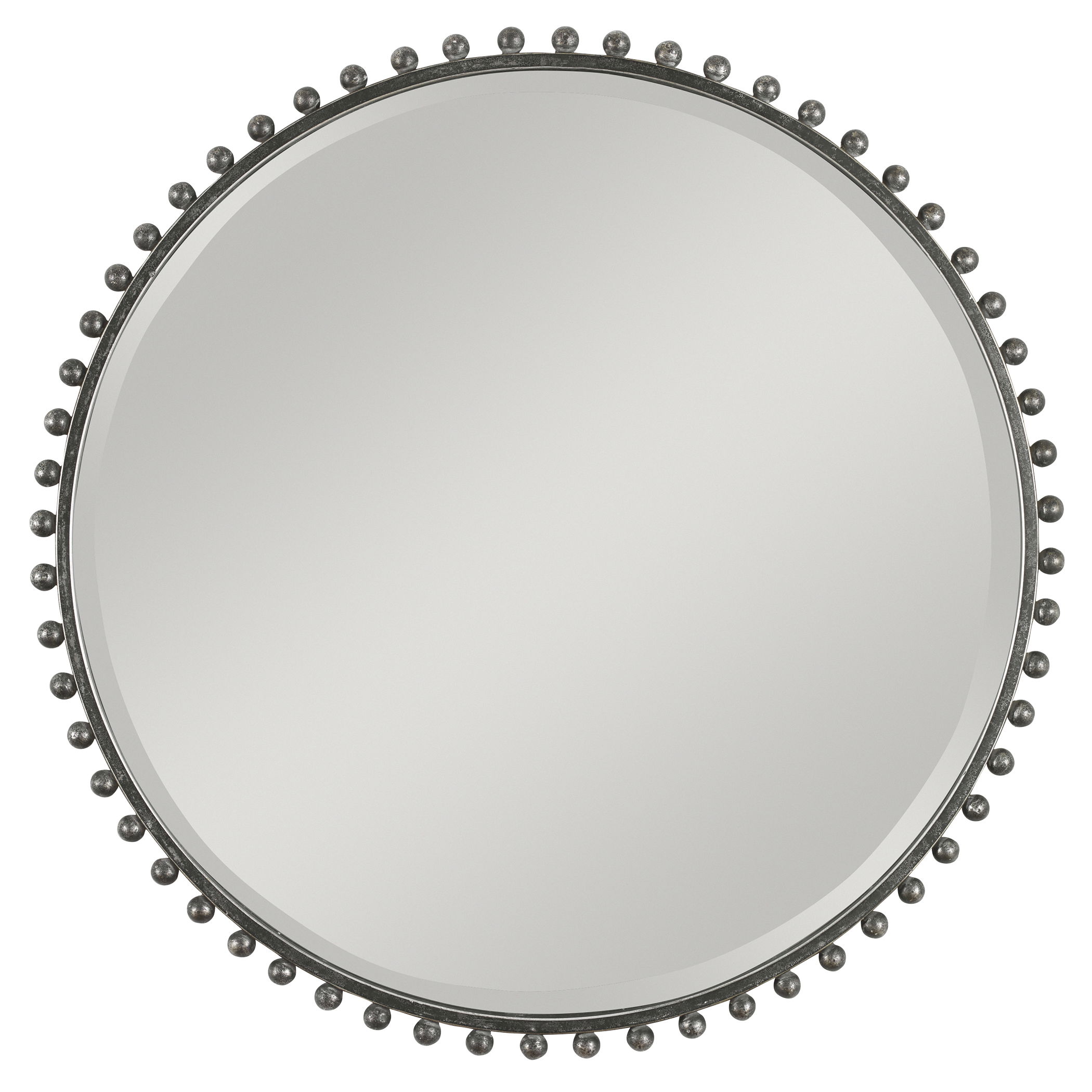 Taza Round Iron Mirror, by Uttermost, 32" width x 32" height x 1.13" depth View 1