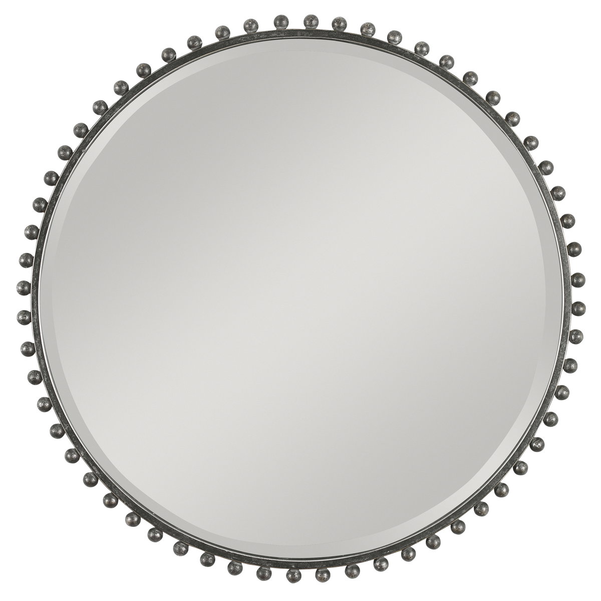 Taza Round Iron Mirror, by Uttermost, 32" width x 32" height x 1.13" depth View 1