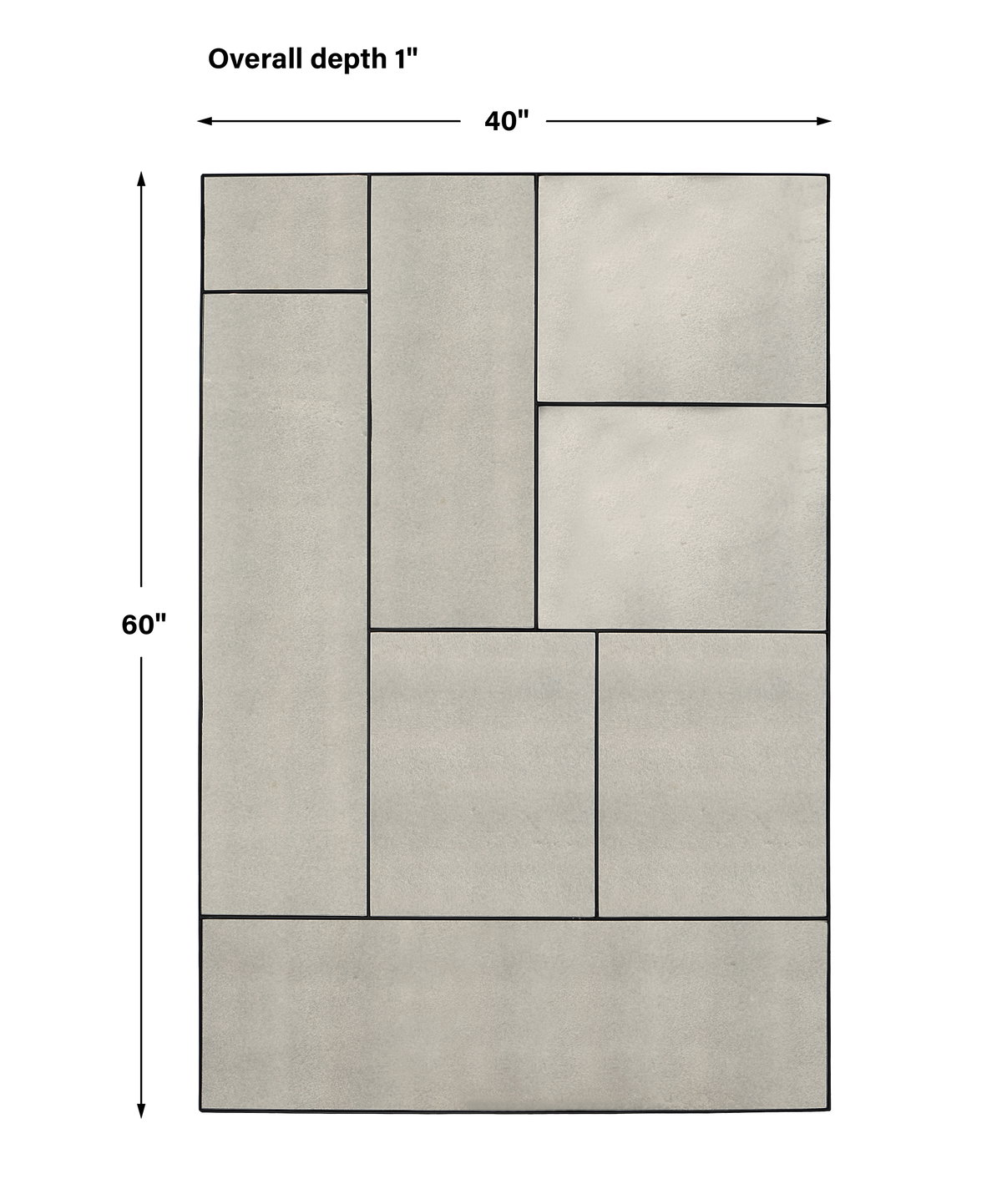 Puzzle Piece Oversized Mirror, by Uttermost, 40" width x 60" height x 1" depth View 3