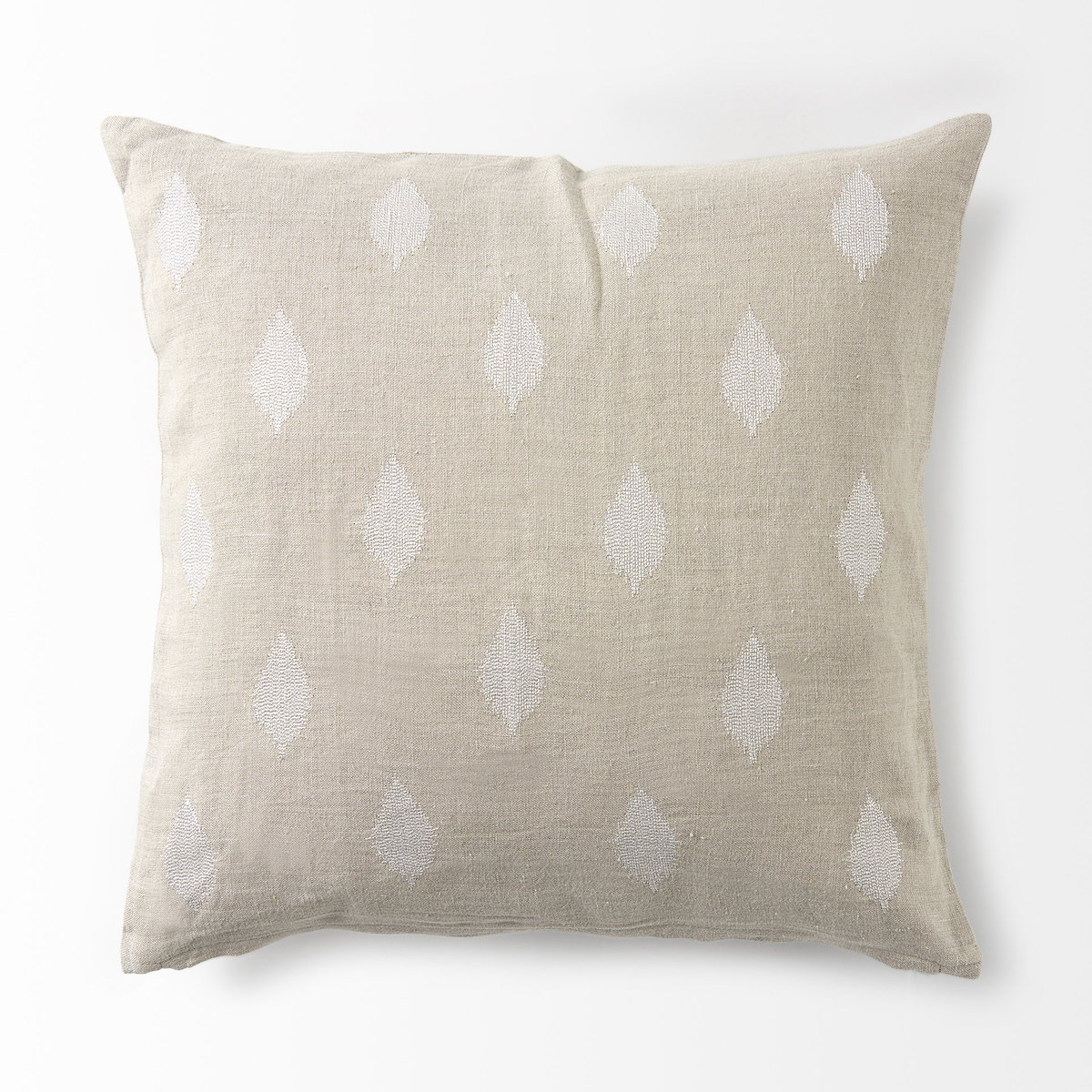 Enya 18x18 Beige and Cream Fabric Patterned Pillow Cover, Decorative Pillow by Mercana, 18" length x 18" width x 0.2" height View 7