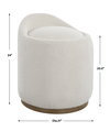 Swirl Swivel Sheepskin Ottoman, by Uttermost, 21" width x 24" height x 21" depth thumbnail 3