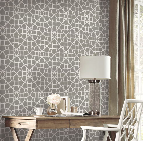 Sculptural Web Grey Wallpaper