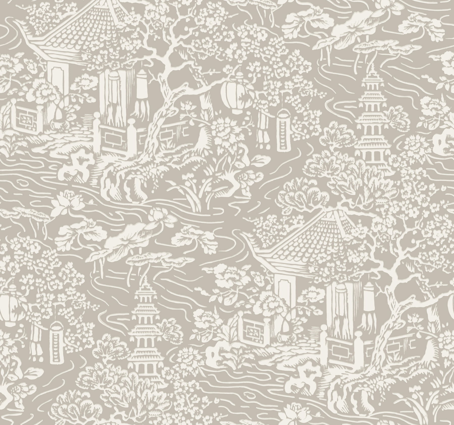Chinoiserie Beige Wallpaper large image 