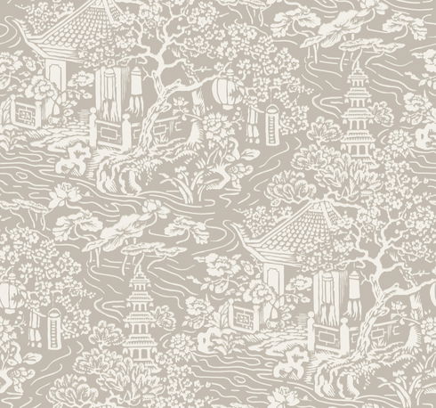 Chinoiserie Beige Wallpaper