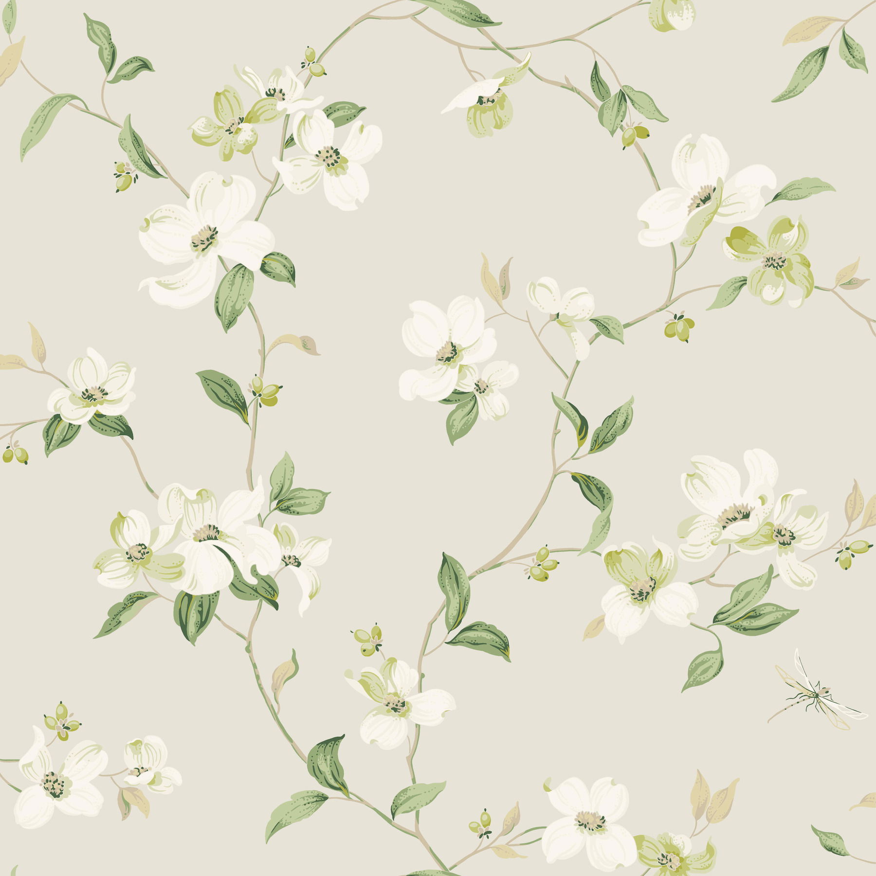 Dogwood Light Grey Wallpaper large image 