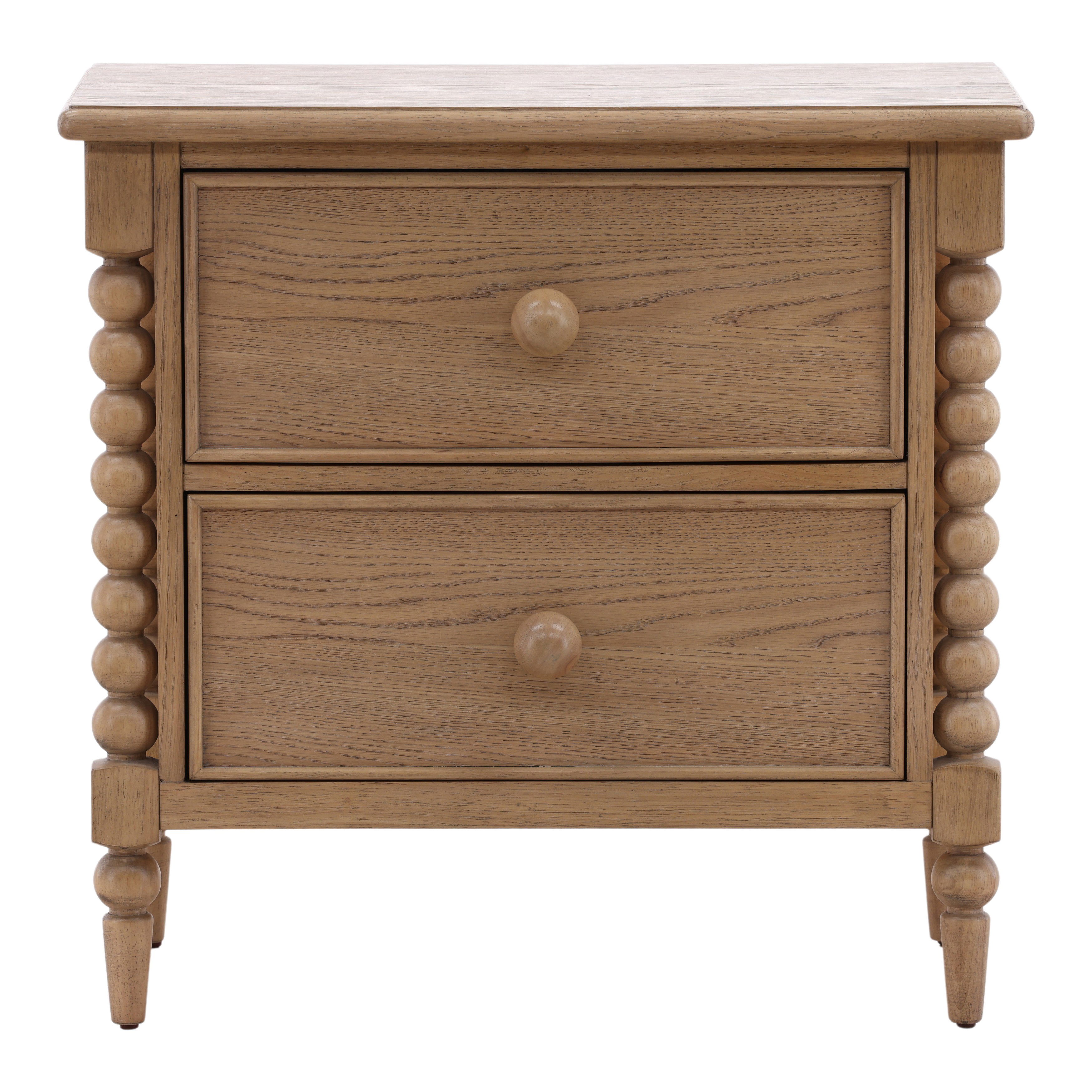 Marcellina Nightstand Natural, by Dovetail, 28" width x 27" height x 17.75" depth View 2