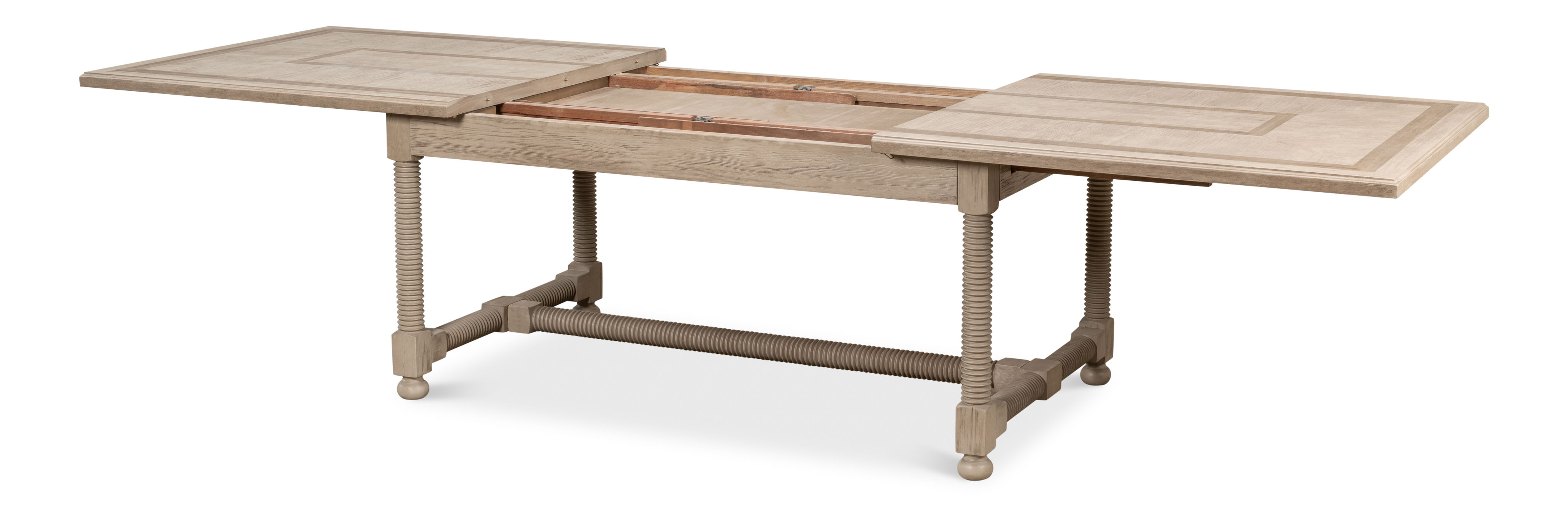 Jurow Equestrian Dining Table, Barn Grey, by Sarreid, 88" length x 42" width x 30" height View 9