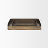 Varun Square Antiqued Brass Metal Tray (Set of 2) thumbnail 4