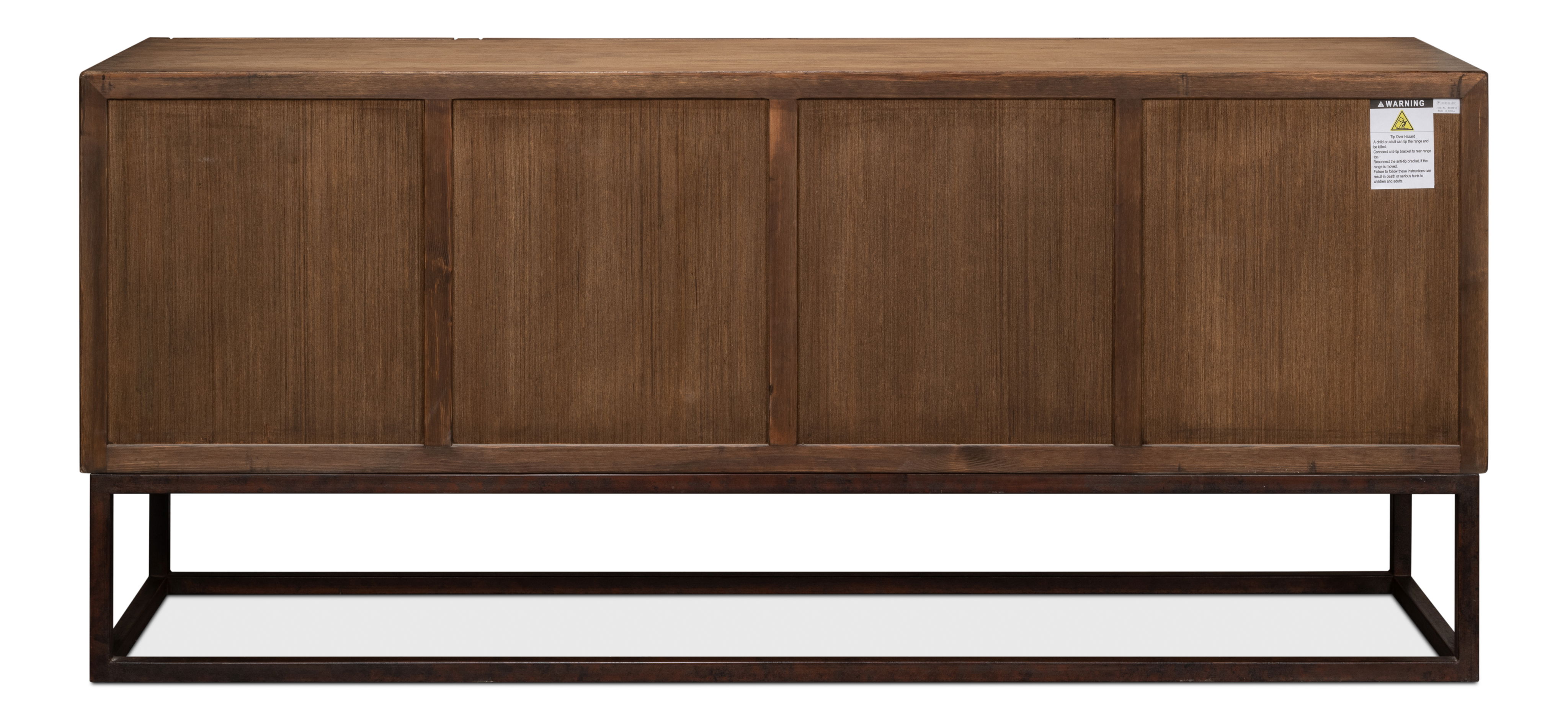 Aztec Sideboard On Stand, Brown, Cabinets & Sideboard by Sarreid, 80" length x 21" width x 35" height View 3
