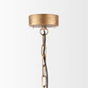 Rhone Gold Metal and Wood Beaded Chandelier, by Mercana, 26.38" length x 26.38" width x 88.58" height thumbnail 4