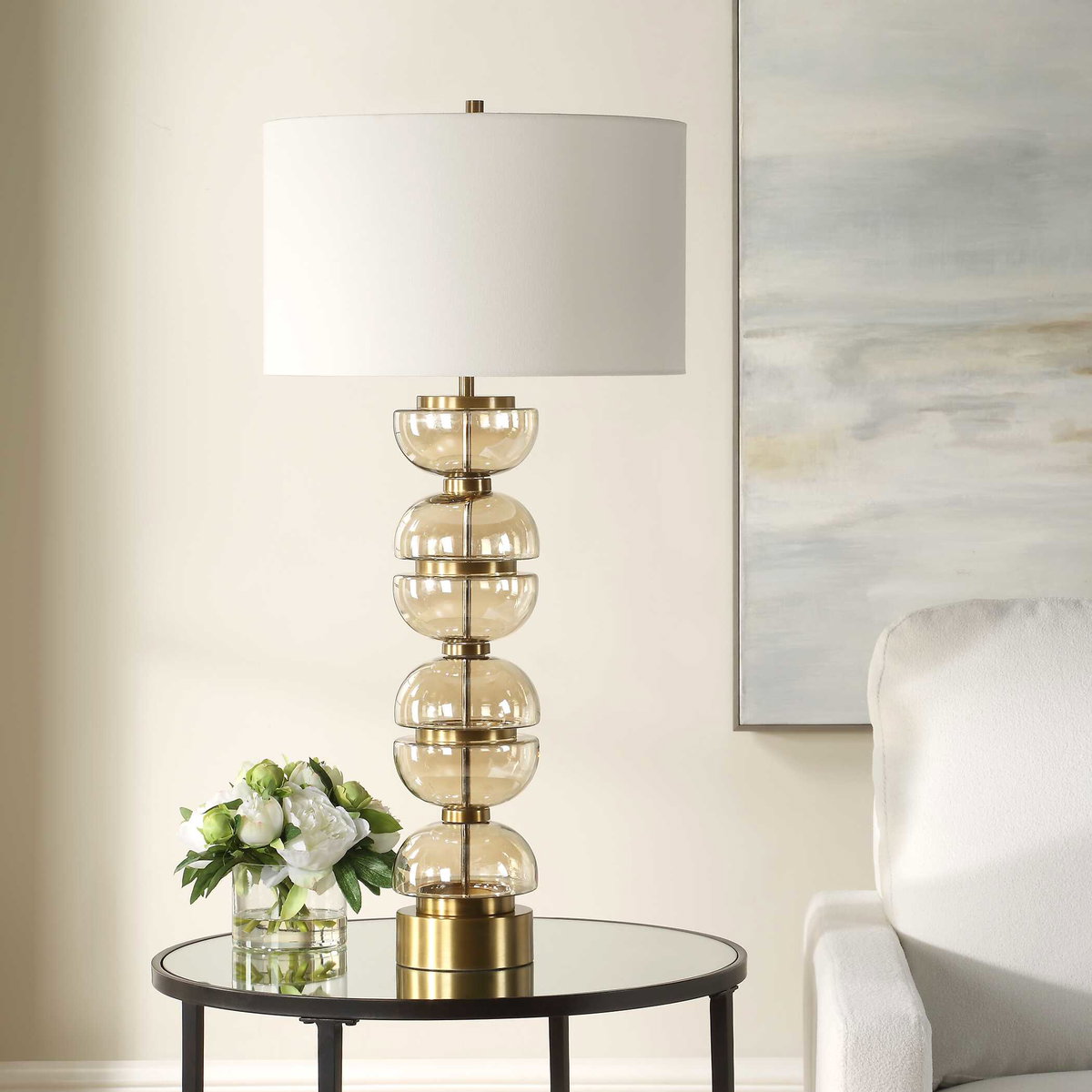Assemble Half-Sphere Table Lamp, by Uttermost, 17" width x 35" height x 17" depth View 3