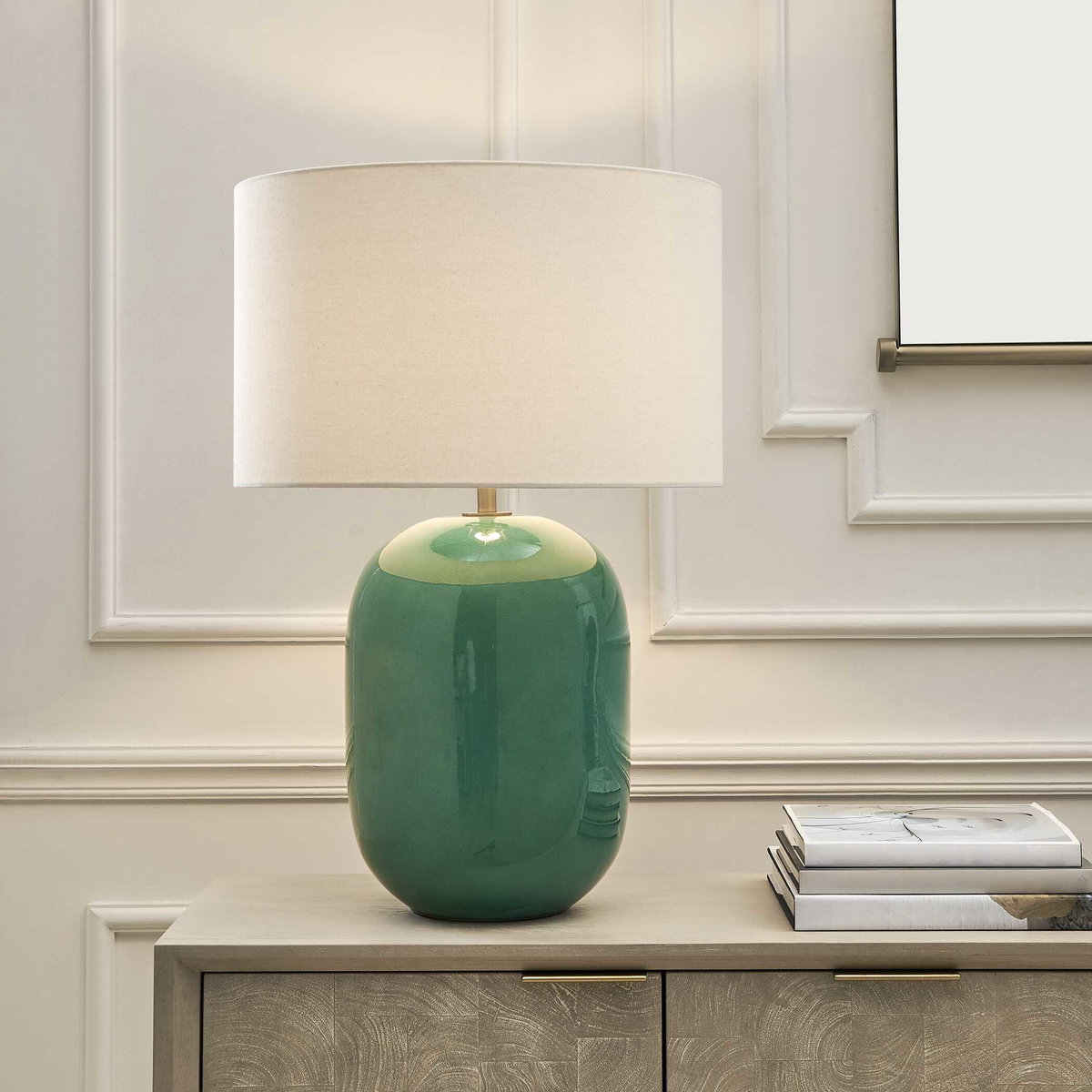 Hollis Teal Table Lamp, by Uttermost, 19" width x 28.25" height x 19" depth View 2