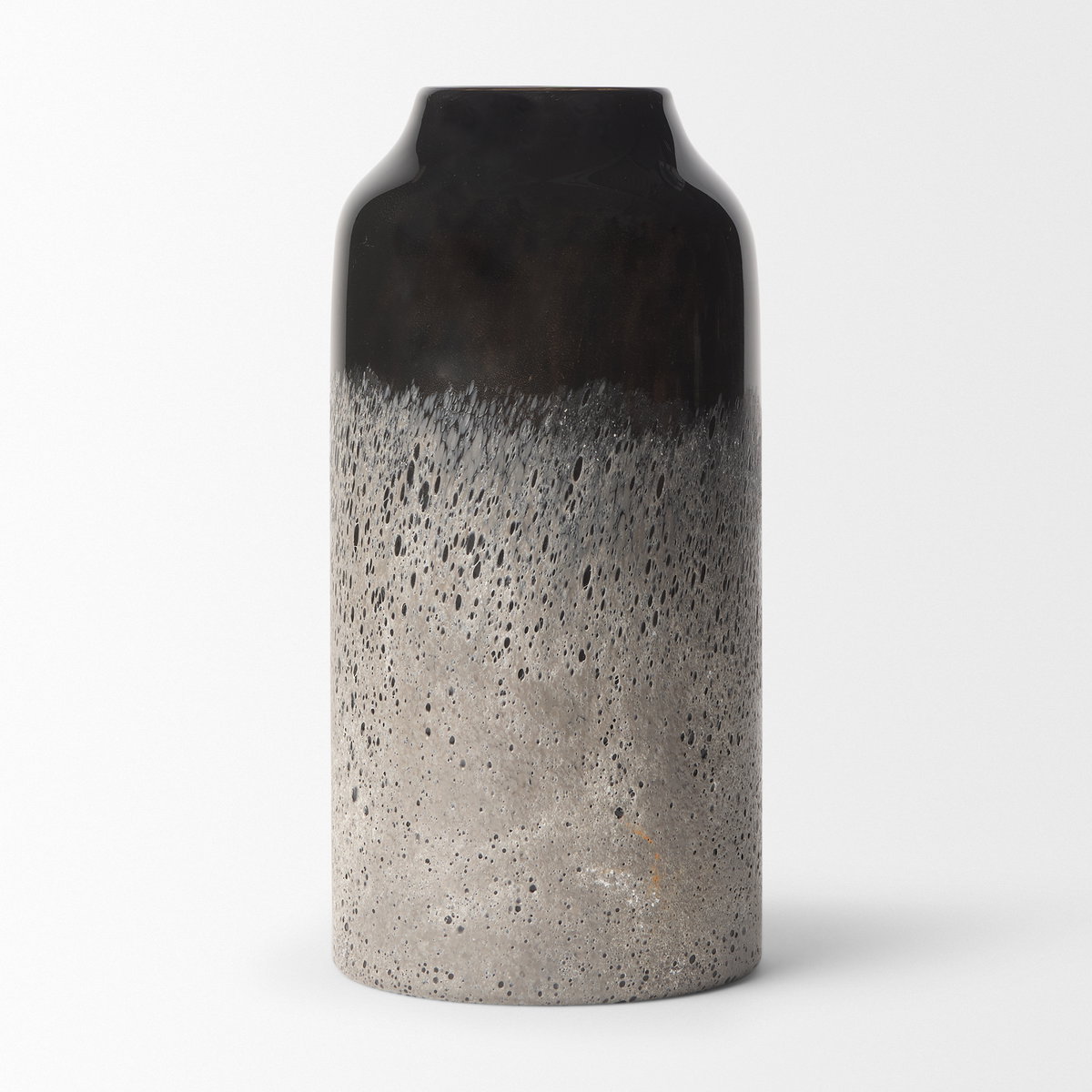 Emu Short Black with Gray Vase, by Mercana, 5.2" length x 5.2" width x 10.08" height View 6