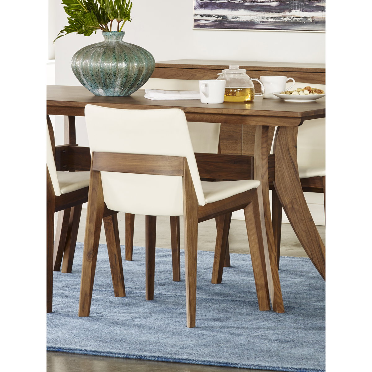 Deco Dining Chair Cream White Pvc - Set Of Two, by Moe's Home, 21" width x 31" height x 21" depth View 7
